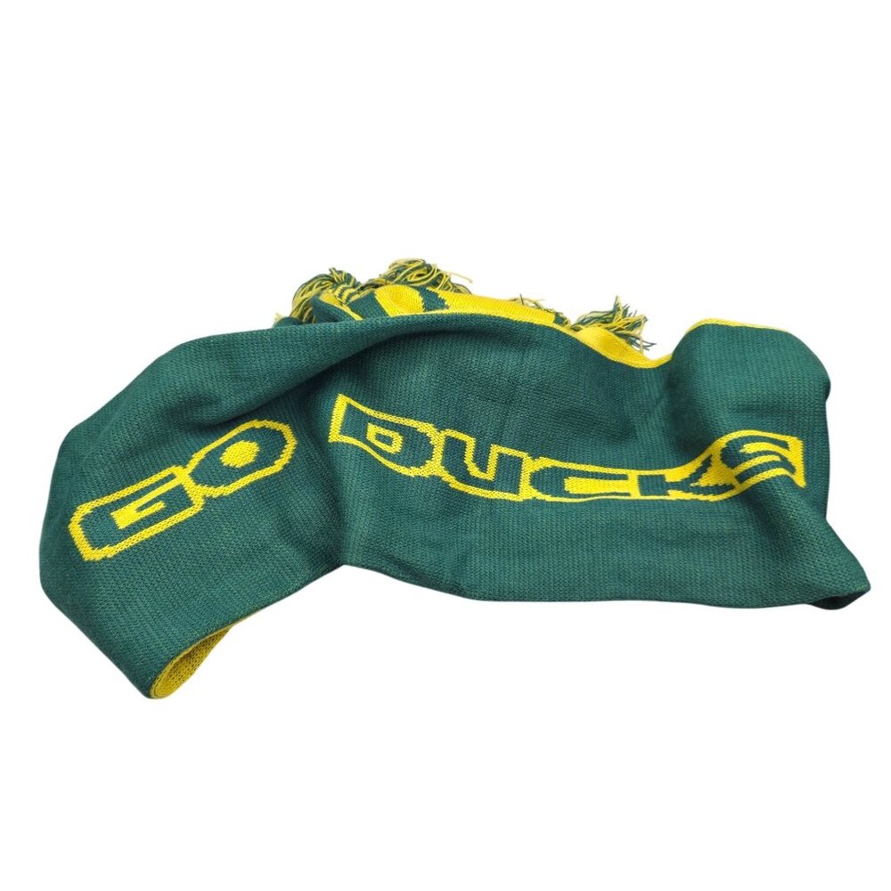 Oregon Ducks Knit Scarf Fringe Double-Sided Go Ducks University of Oregon